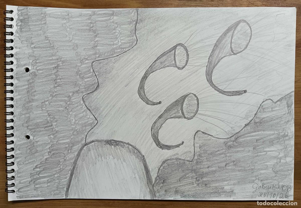 Arte: EL JARD&Iacute;N DE LOS INOCENTES - DIBUJO ORIGINAL A L&Aacute;PIZ DE GRAFITO FIRMADO - 33 X 23 CM - PAPEL DE DIBU