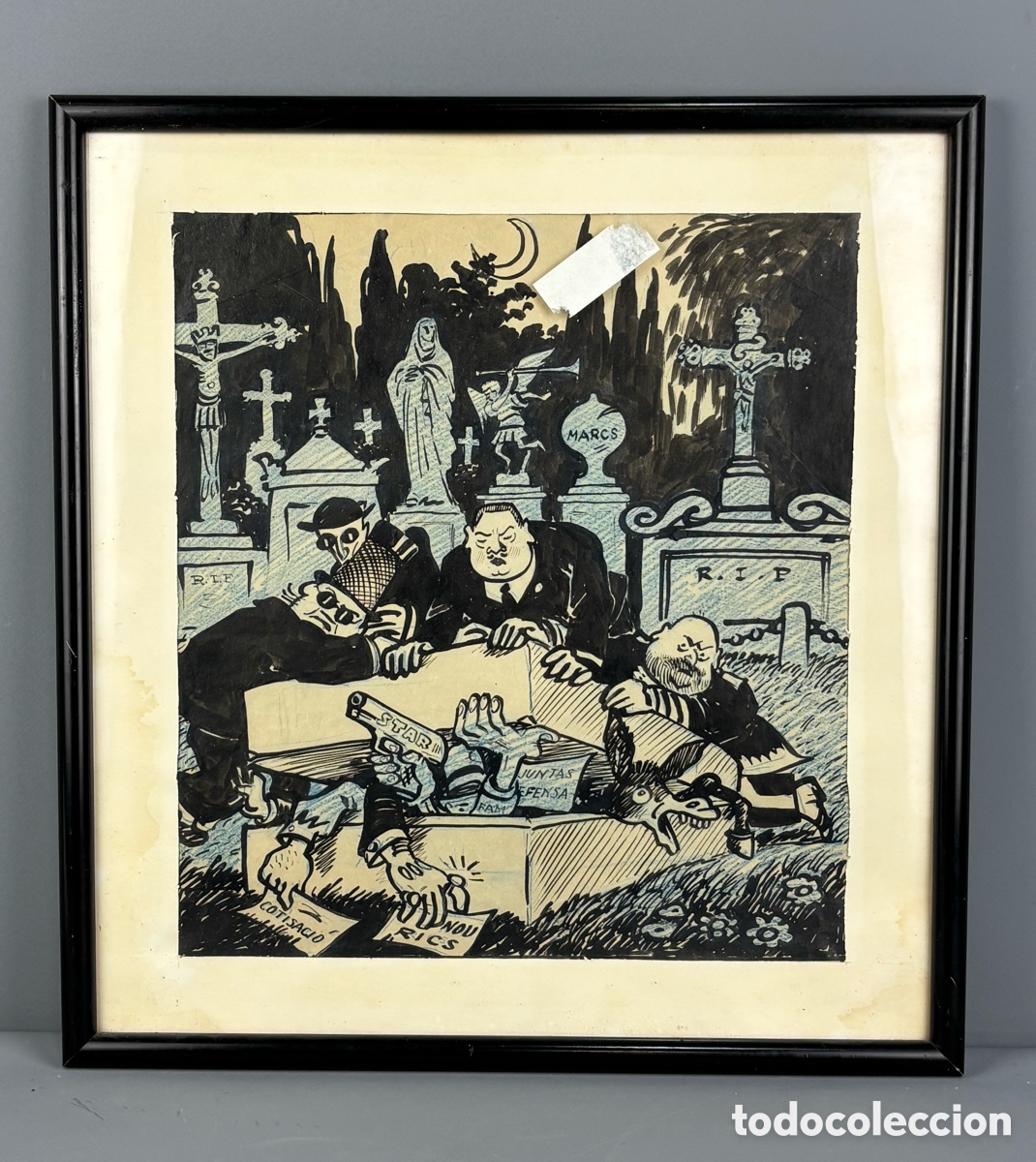 Arte: PICAROL: JOSEP COSTA FERRER - CARICATURA SAT&Iacute;RICA POL&Iacute;TICA- DIBUJO A TINTA Y COLOR
