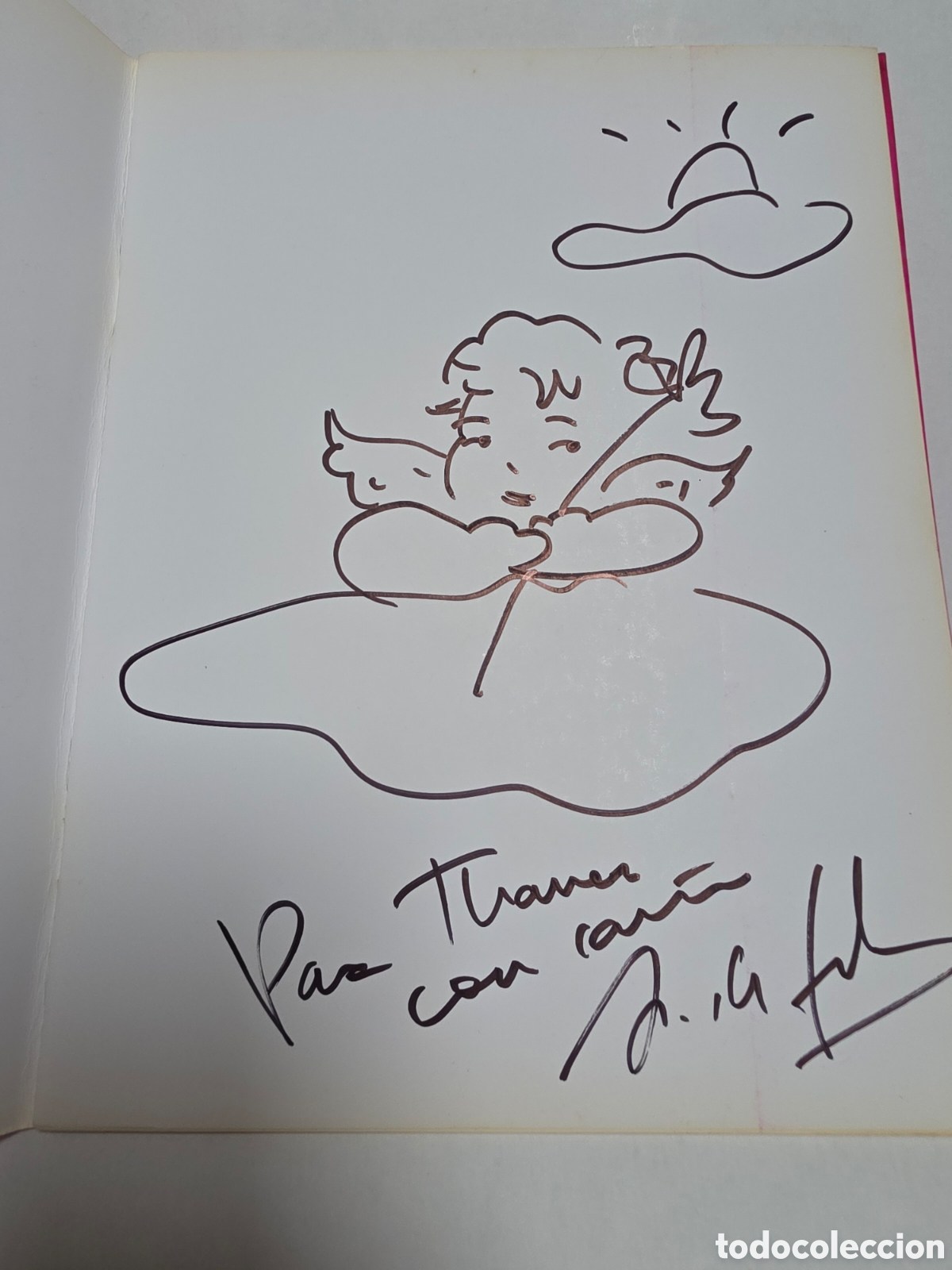 Arte: ANTONIO DE FELIPE. DIBUJO ORIGINAL Y DEDICATORIA EN CATALOGO. ROSTROS. A&Ntilde;OS 90.