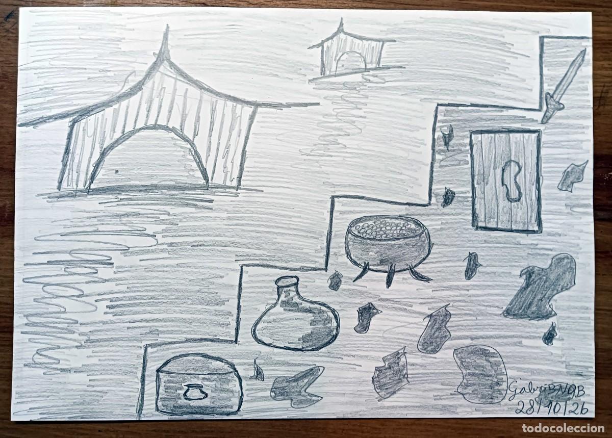 Arte: &ldquo;LA ESCALERA DE LA INICIACI&Oacute;N&rdquo; - DIBUJO ORIGINAL A L&Aacute;PIZ DE GRAFITO FIRMADO