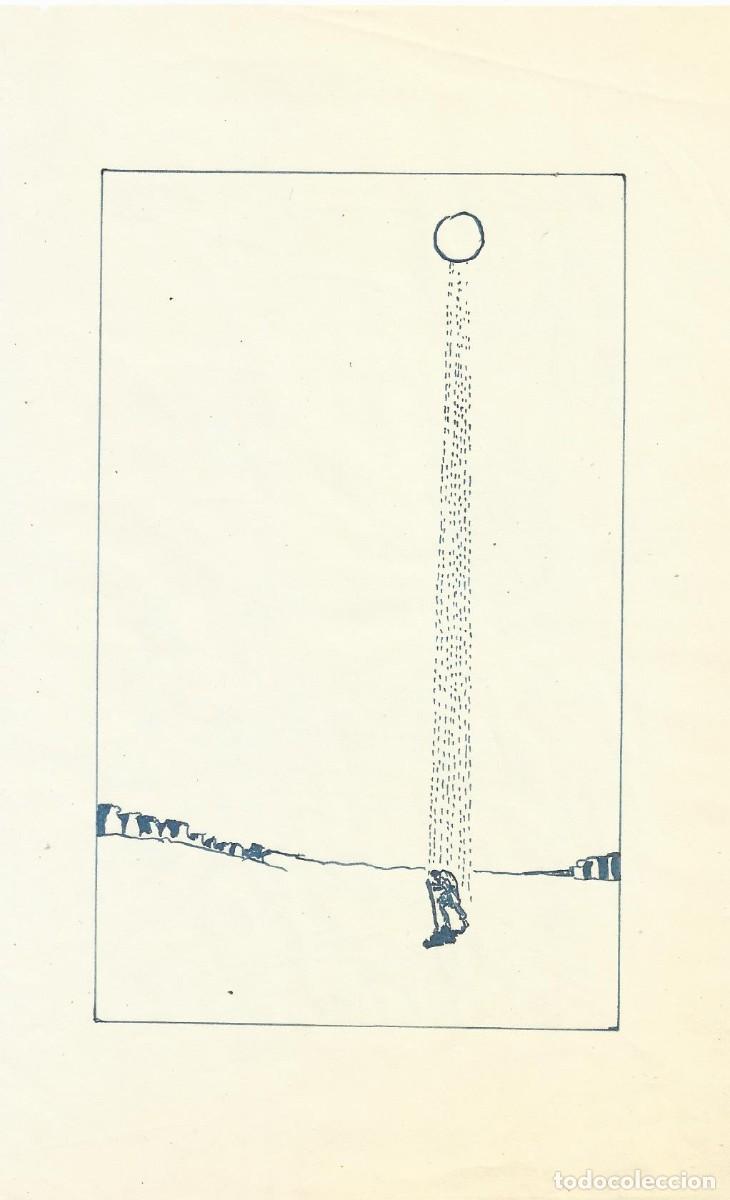 Arte: Hendrik Van Loon. Dibujo tinta sobre papel. Sin firmar 21,5x14 cm. &rdquo;Rayo de sol a un personaje&rdquo;.