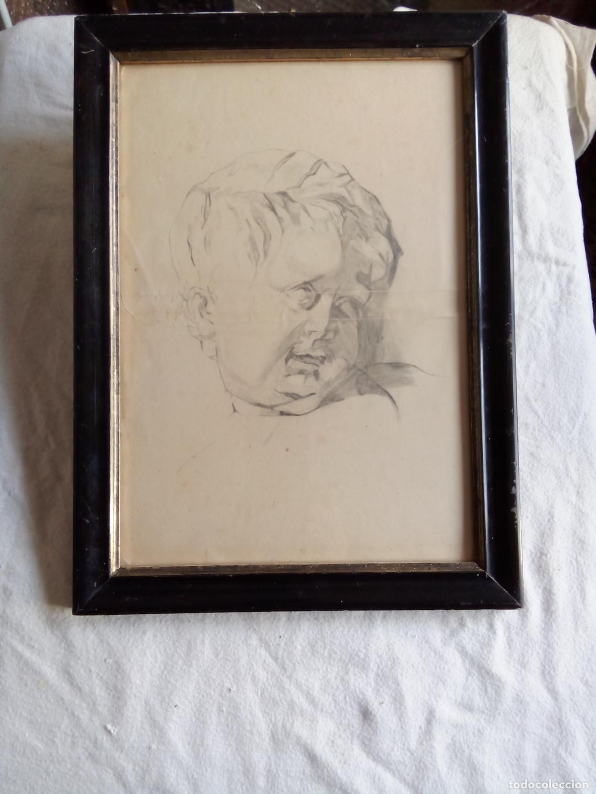Arte: ANTIGUO DIBUJO. CABEZA DE NI&Ntilde;O. 1/2 S.XX.
