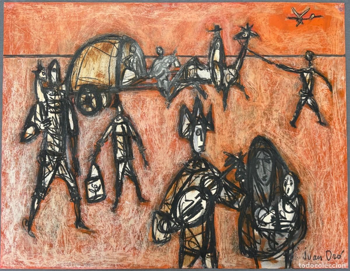 Arte: Juan Or&oacute; , t&eacute;cnica mixta sobre papel , 1970s, dibujo original .