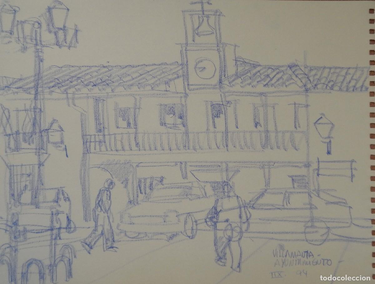 Arte: Carlos Enrique Lencinas G&oacute;mez. Dibujo sobre papel. &rdquo;Ayuntamiento. 1994. Villamanta&rdquo;. Sin firmar.