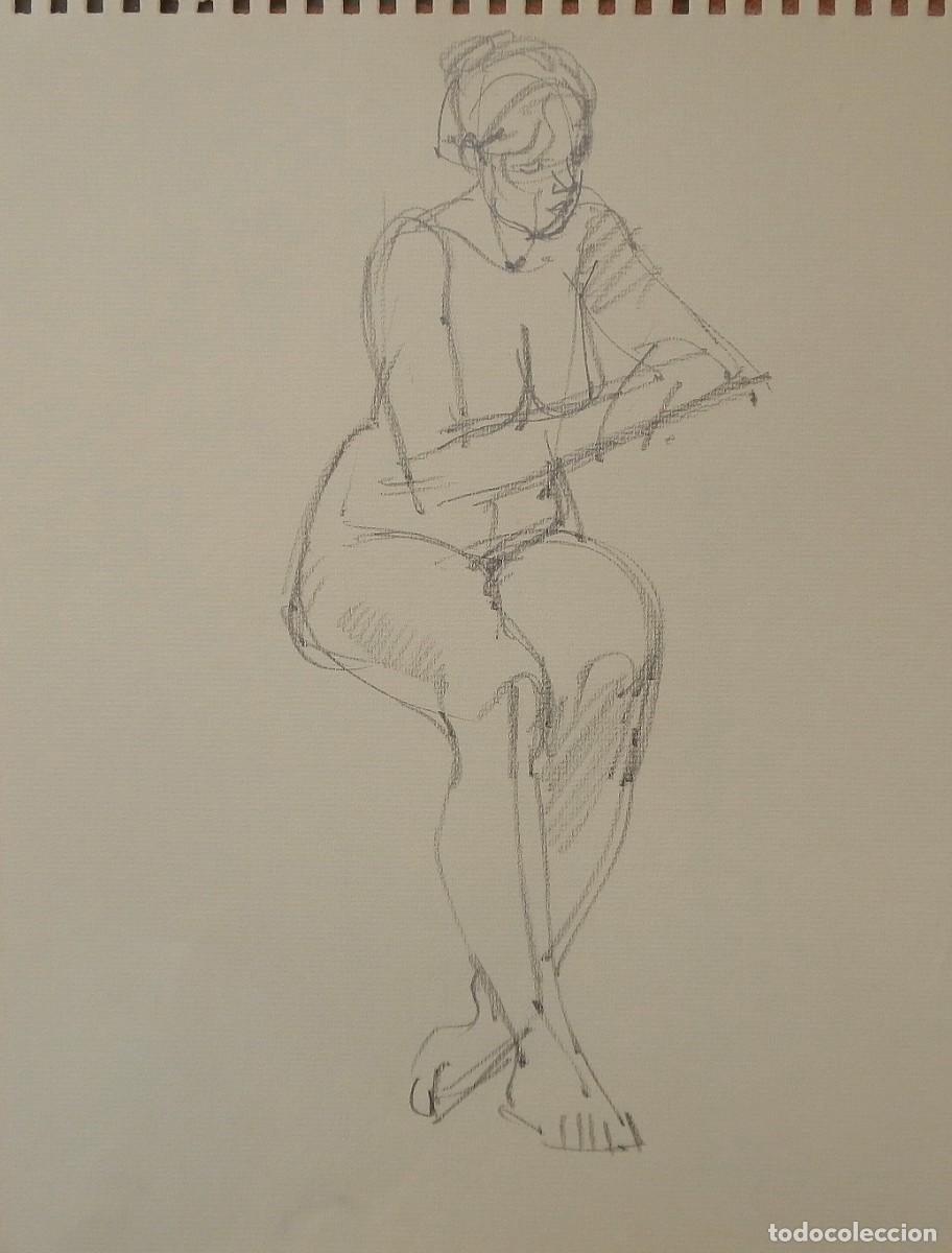 Arte: Carlos Enrique Lencinas G&oacute;mez. Dibujo sobre papel. &rdquo;Desnudo femenino&rdquo;. Sin firmar. Esbozo, apunte.