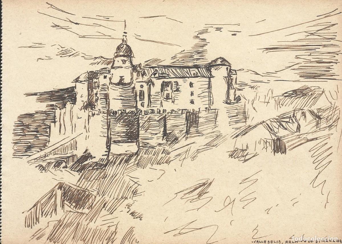 Arte: Josep Maria Sala. Dibujo tinta sobre papel. Valladolid. Archivo de Simancas. 1930 aprox. Sin firmar.