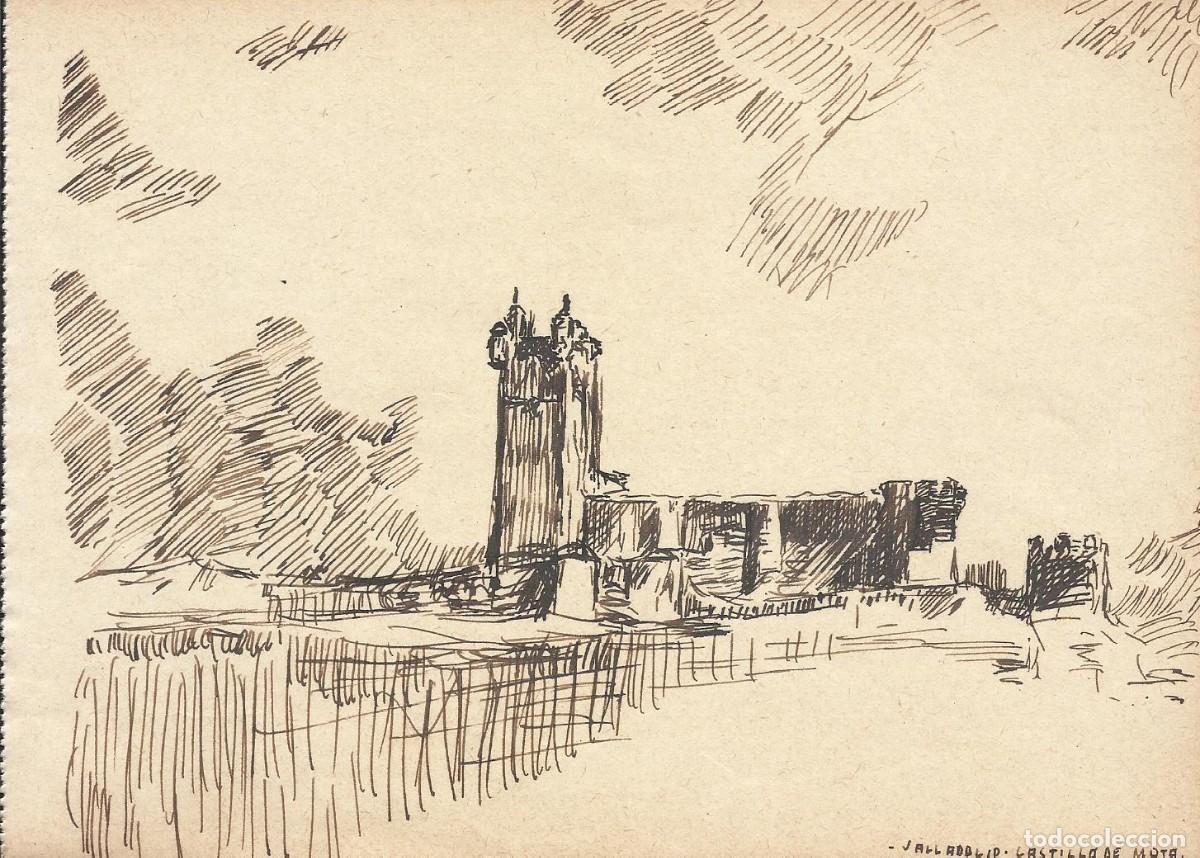Arte: Josep Maria Sala. Dibujo tinta sobre papel. Valladolid. Castillo de Mota. 1930 aprox. Sin firmar.