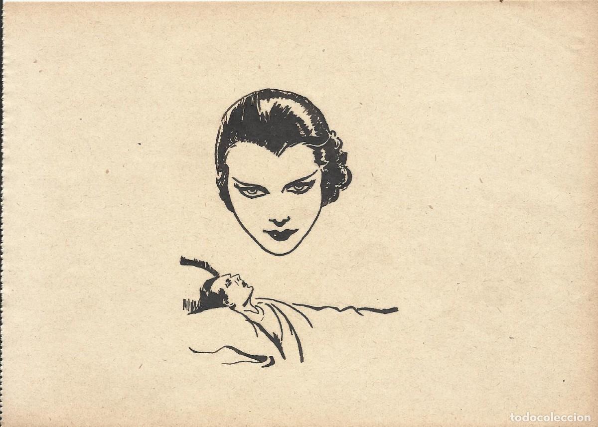 Arte: Josep Maria Sala. Dibujo tinta sobre papel. Cara femenina y sue&ntilde;o. 1930 aprox. Sin firmar.