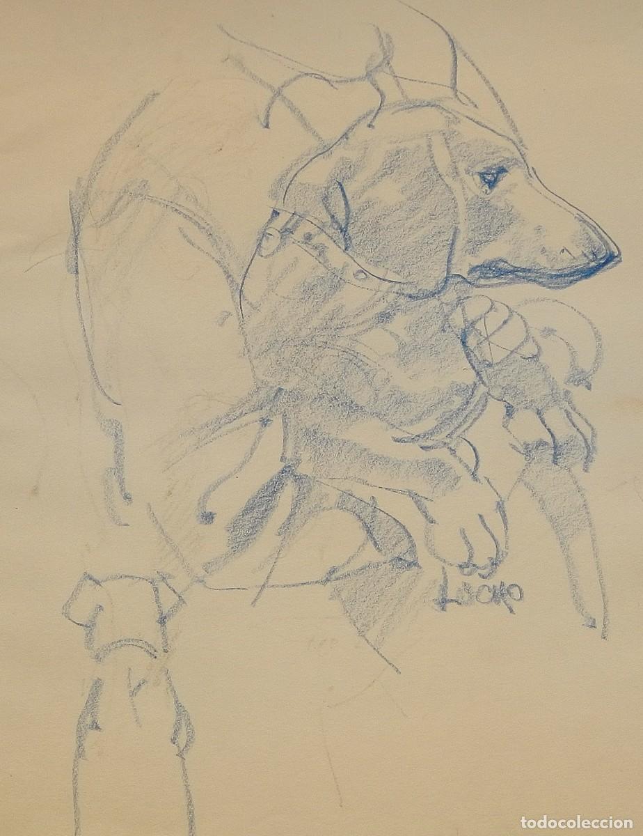 Arte: Carlos Enrique Lencinas G&oacute;mez. L&aacute;piz color sobre papel. &rdquo;Perro Lucho&rdquo;. Sin firmar. Apunte.