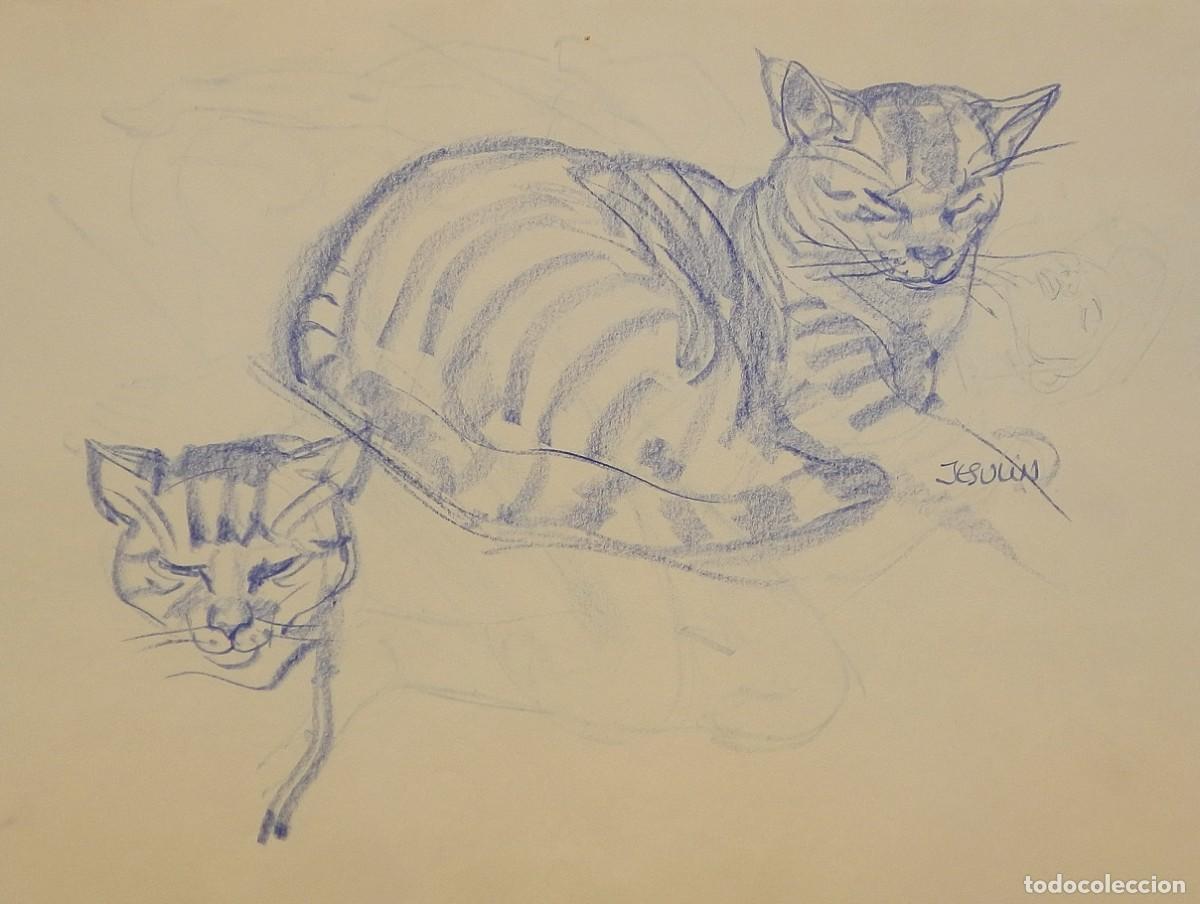 Arte: Carlos Enrique Lencinas G&oacute;mez. L&aacute;piz color sobre papel. &rdquo;Gato Jesul&iacute;n&rdquo;. Sin firmar. Apunte.