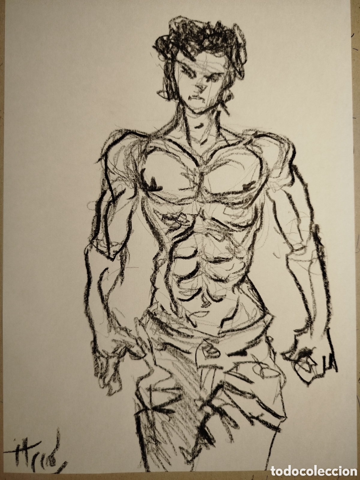 Arte: Dibujo original firmado modelo masculino