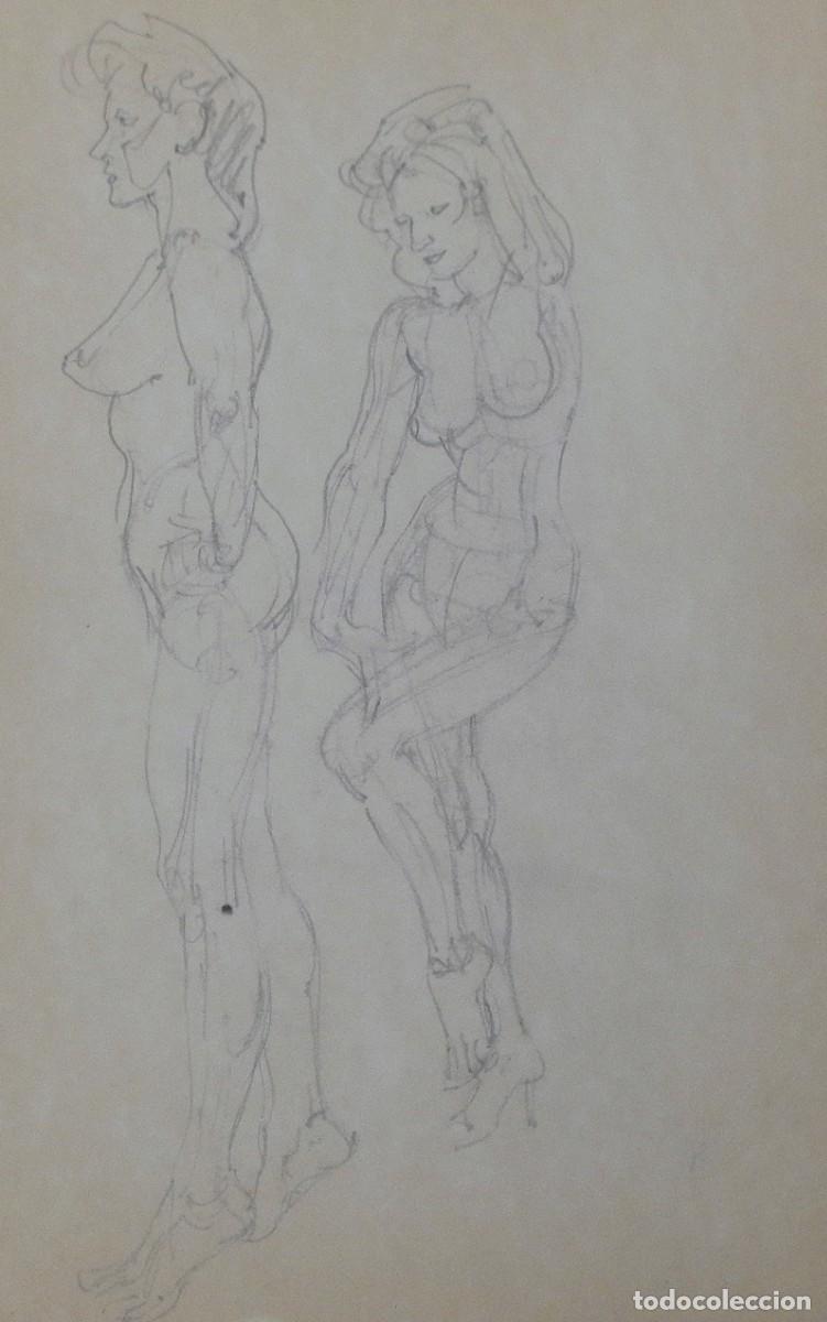 Arte: Carlos Enrique Lencinas G&oacute;mez. L&aacute;piz sobre papel. &rdquo;Desnudos femeninos&rdquo;. Sin firmar. Apunte.