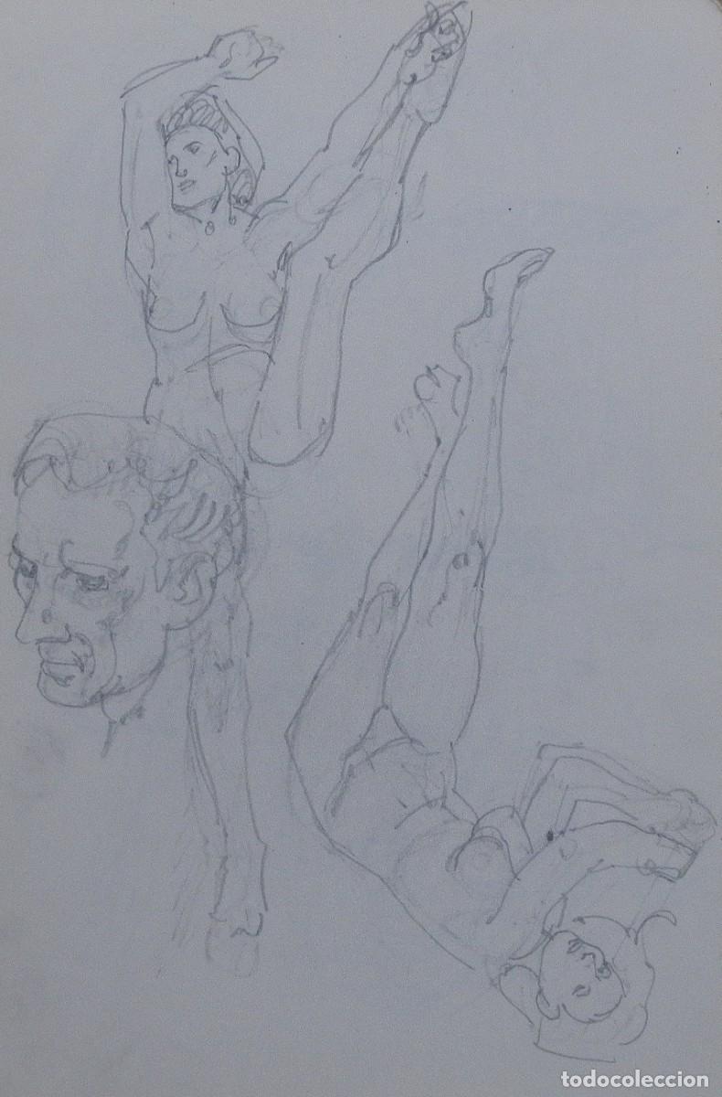 Arte: Carlos Enrique Lencinas G&oacute;mez. L&aacute;piz sobre papel. &rdquo;Desnudos femeninos&rdquo;. Sin firmar. Apunte.