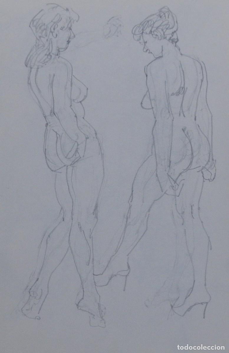 Arte: Carlos Enrique Lencinas G&oacute;mez. L&aacute;piz sobre papel. &rdquo;Desnudos femeninos&rdquo;. Sin firmar. Apunte.