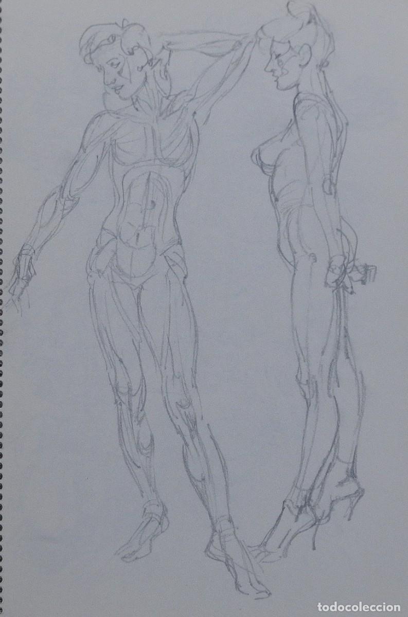 Arte: Carlos Enrique Lencinas G&oacute;mez. L&aacute;piz sobre papel. &rdquo;Desnudos femeninos&rdquo;. Sin firmar. Apunte.