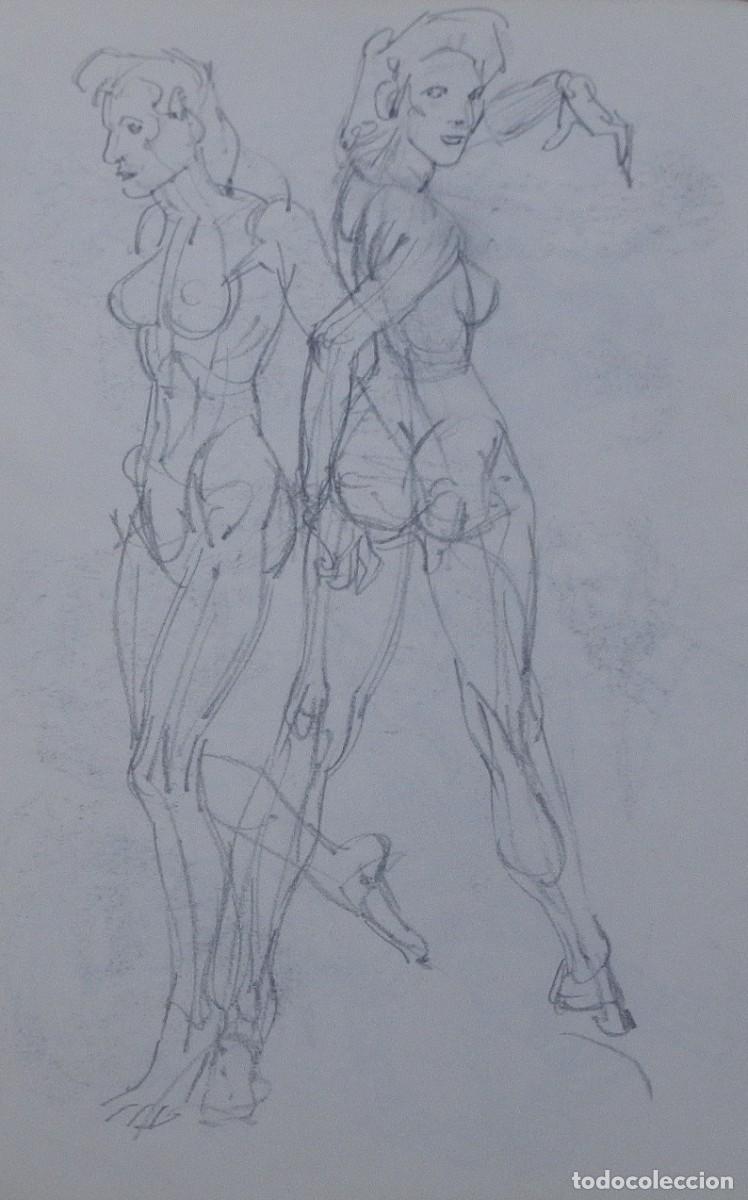 Arte: Carlos Enrique Lencinas G&oacute;mez. L&aacute;piz sobre papel. &rdquo;Desnudos femeninos&rdquo;. Sin firmar. Apunte.