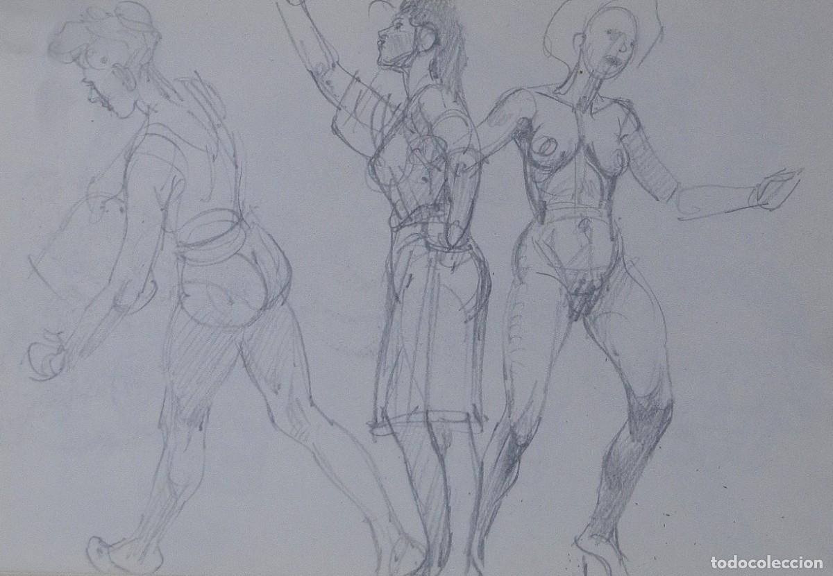 Arte: Carlos Enrique Lencinas G&oacute;mez. L&aacute;piz sobre papel. &rdquo;Desnudos femeninos&rdquo;. Sin firmar. Apunte.