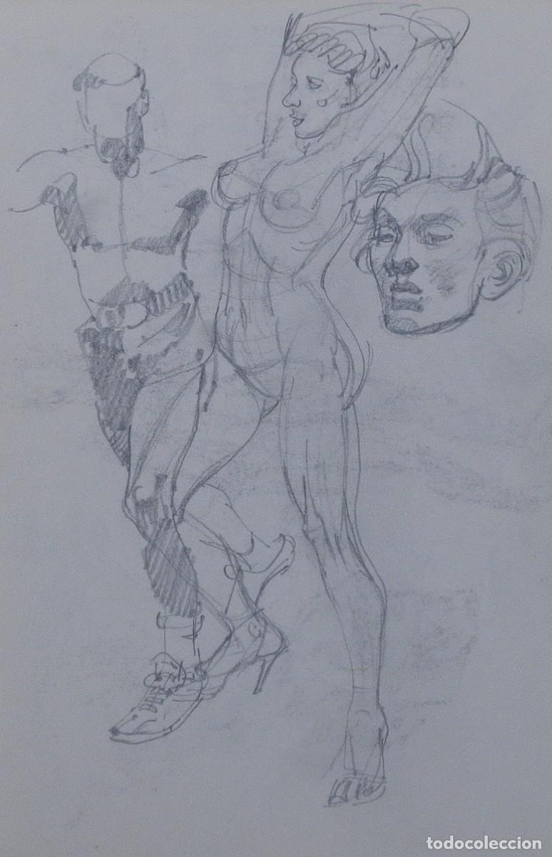 Arte: Carlos Enrique Lencinas G&oacute;mez. L&aacute;piz sobre papel. &rdquo;Desnudos femeninos&rdquo;. Sin firmar. Apunte.