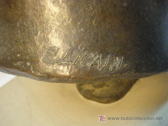 Arte: CABEZA DE BRONCE FIRMADA E. LICARI - Foto 4