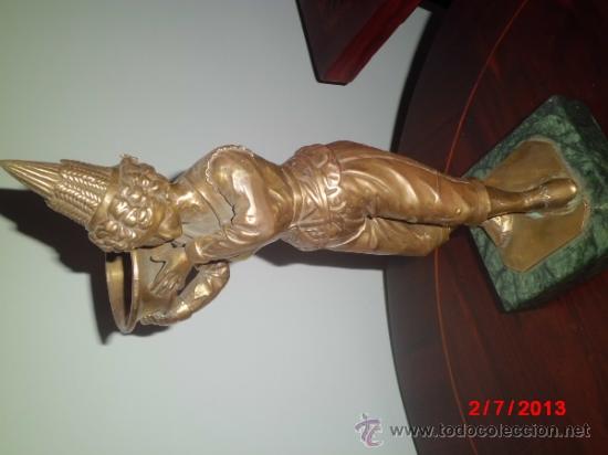 Arte: FIGURA DE BRONCE CON LA BASE EN MARMOL VERDE - Foto 5