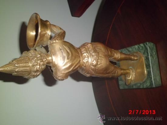 Arte: FIGURA DE BRONCE CON LA BASE EN MARMOL VERDE - Foto 6