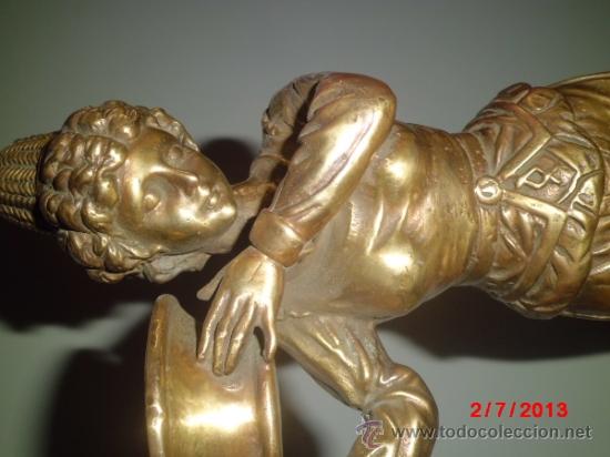 Arte: FIGURA DE BRONCE CON LA BASE EN MARMOL VERDE - Foto 7