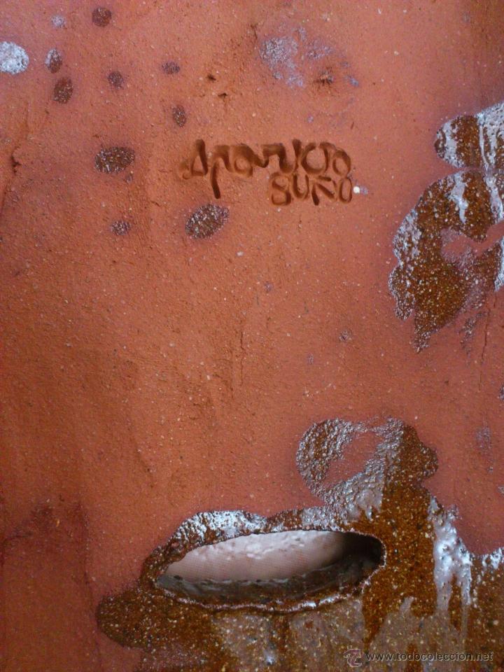 Arte: Mascara en terracota vidriada del artista APARICIO BUÑO, firmada en el reverso. - Foto 11 - 39422593