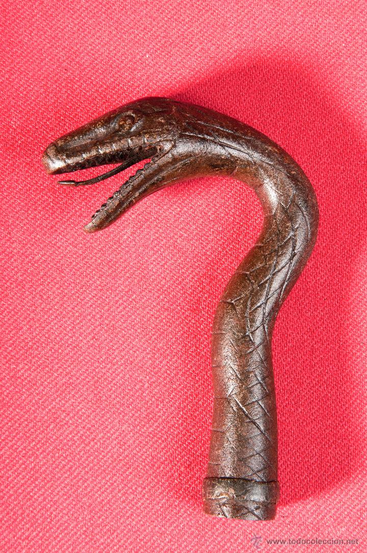 Arte: CABEZA DE SERPIENTE DE HIERRO FORJADO - Foto 1