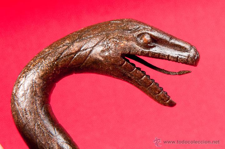 Arte: CABEZA DE SERPIENTE DE HIERRO FORJADO - Foto 2