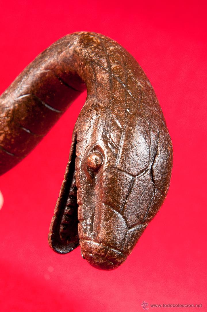 Arte: CABEZA DE SERPIENTE DE HIERRO FORJADO - Foto 4