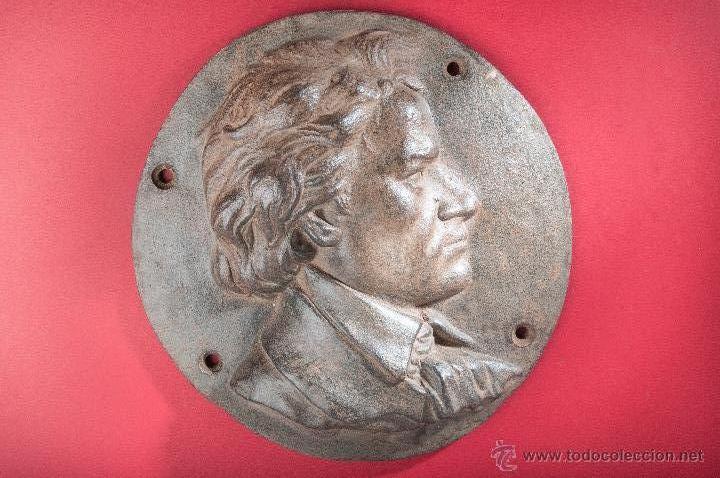 Arte: PLACA DE HIERRO FUNDIDO, BUSTO SE&Ntilde;OR - Foto 1