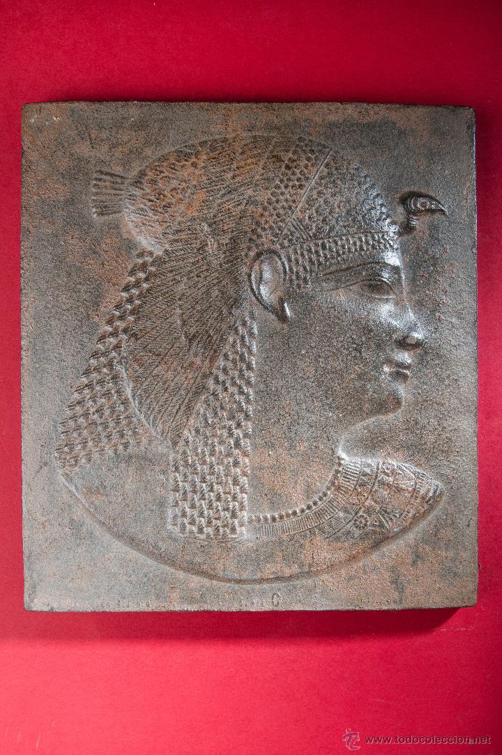 Arte: PLACA DE HIERRO FUNDIDO, BUSTO MUJER - Foto 1