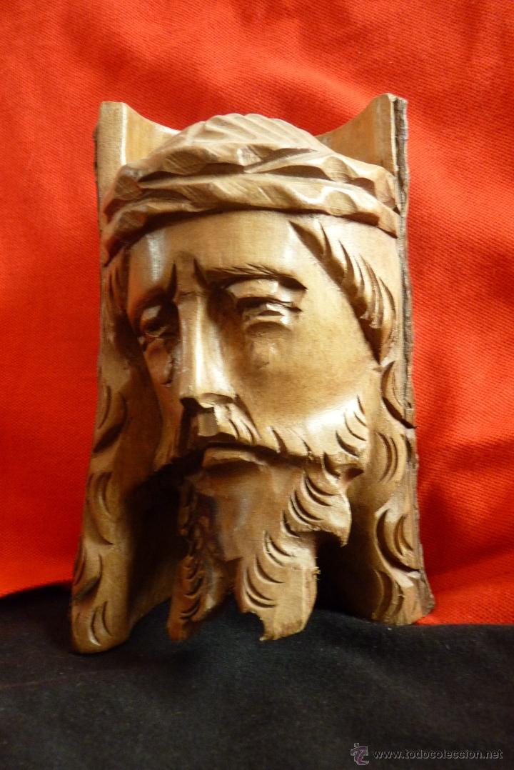 Arte: TALLA EN MADERA,  BUSTO, ROSTRO DE CRISTO - Foto 7