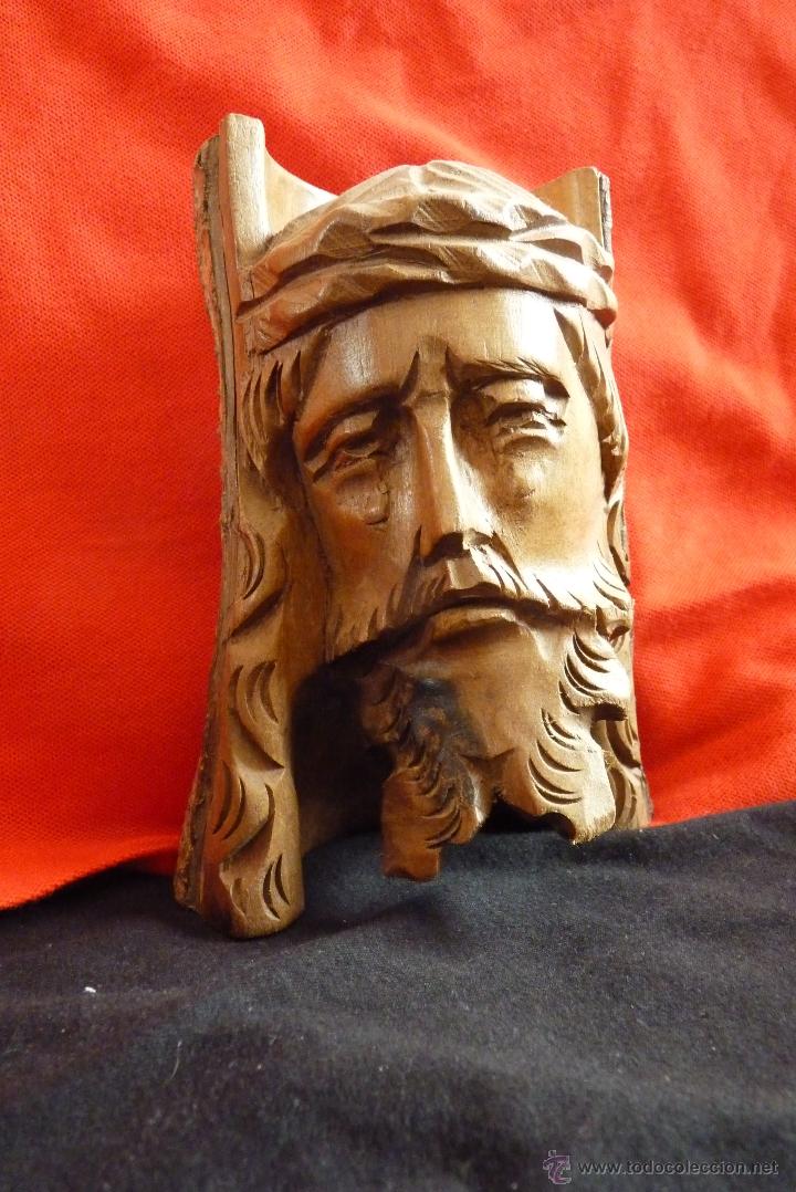 Arte: TALLA EN MADERA,  BUSTO, ROSTRO DE CRISTO - Foto 9