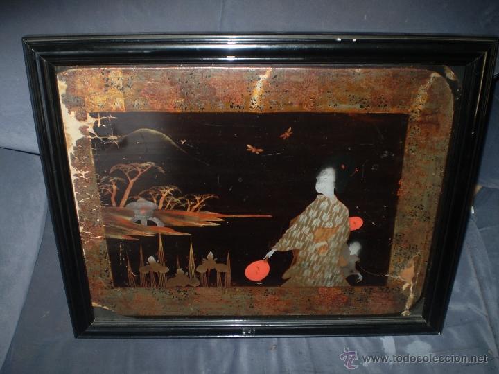 Arte: TABLA CHINA LACADA S XIX - Foto 1