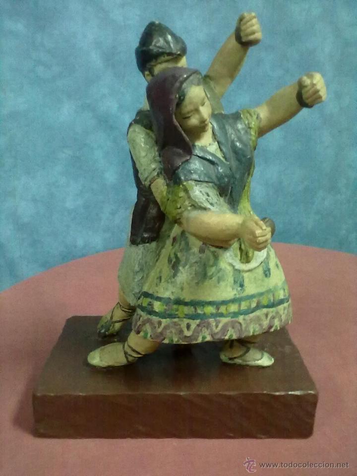 Arte: TALLA EN MADERA POLICROMADA BAILARINES - Foto 1