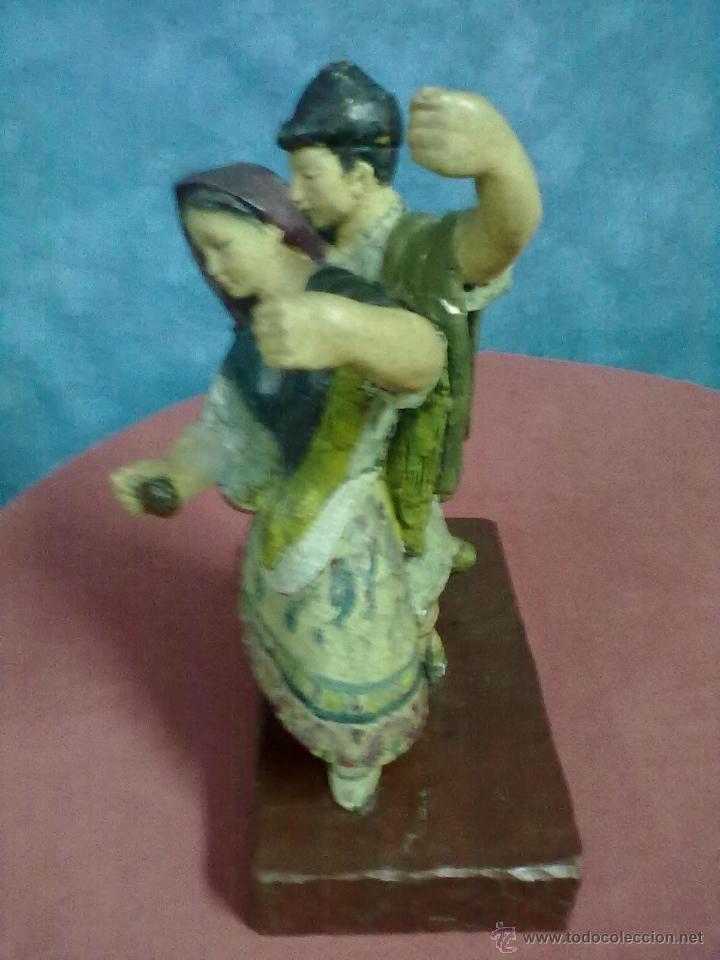 Arte: TALLA EN MADERA POLICROMADA BAILARINES - Foto 2