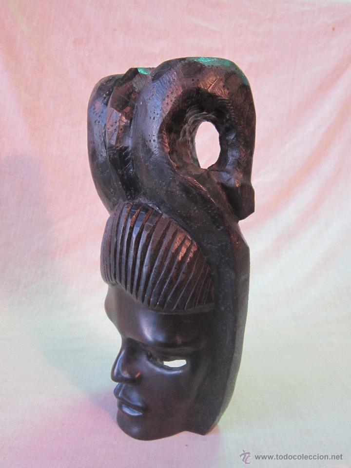 Arte: busto africano TALLA EN MADERA - Foto 3
