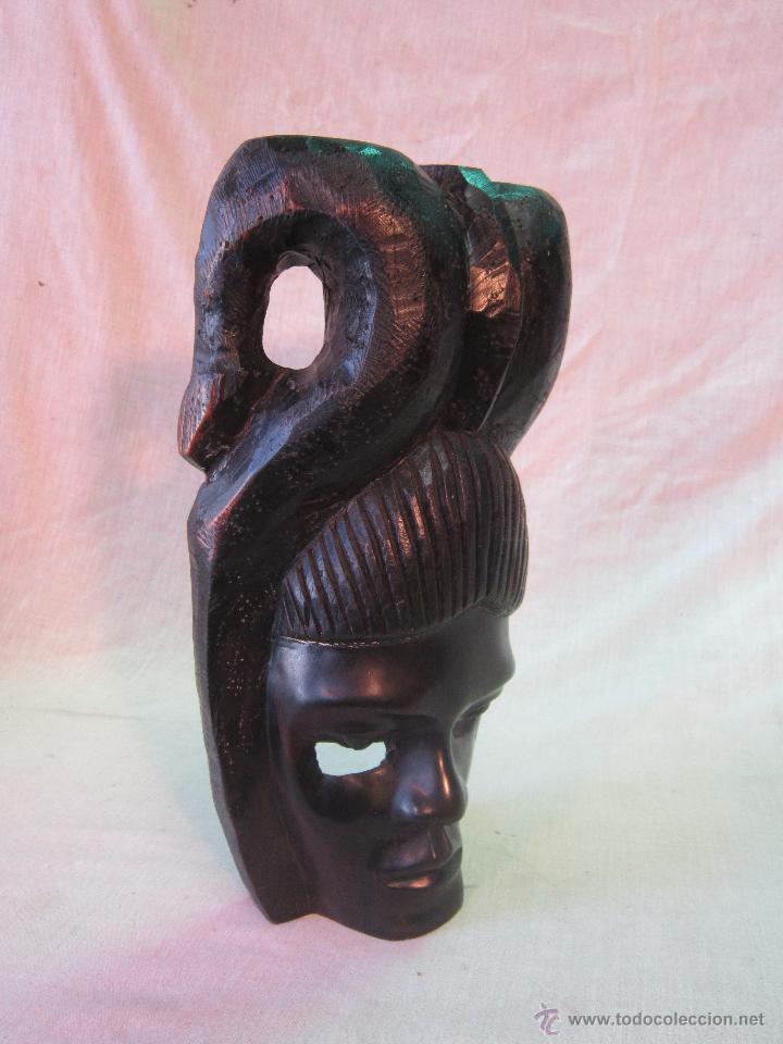 Arte: busto africano TALLA EN MADERA - Foto 4