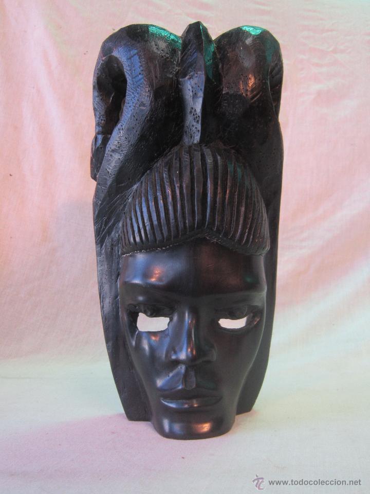 Arte: busto africano TALLA EN MADERA - Foto 5
