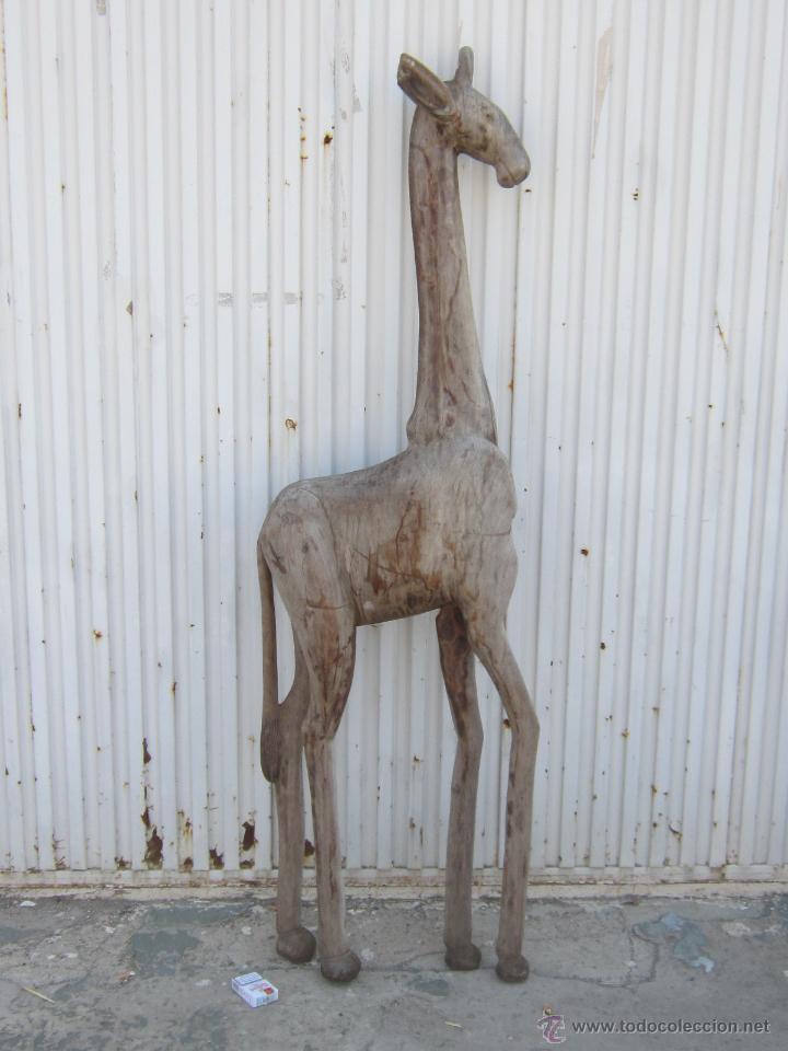 Arte: JIRAFA TALLADA EN MADERA - Foto 6