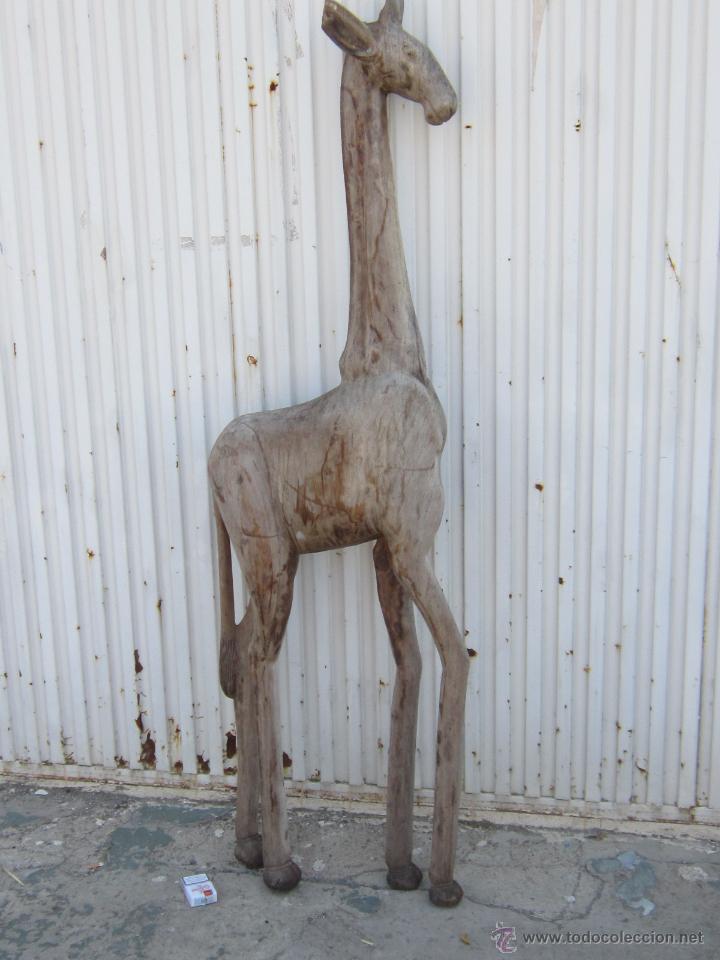 Arte: JIRAFA TALLADA EN MADERA - Foto 7