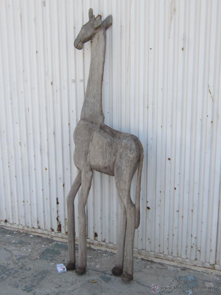 Arte: JIRAFA TALLADA EN MADERA - Foto 12