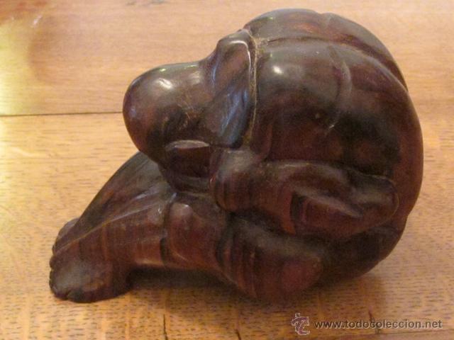 Arte: Sumo meditando. Talla en madera - Foto 1