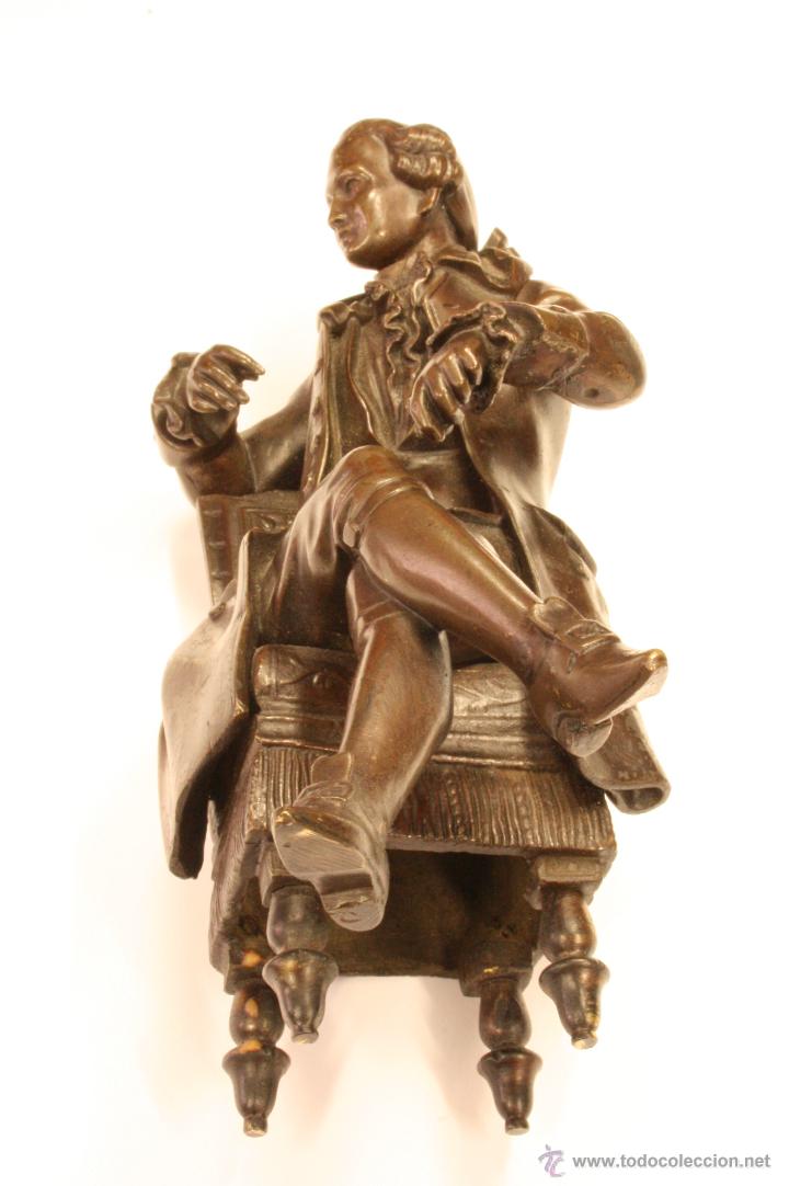 Arte: Caballero sentado. Noble bronce. - Foto 3