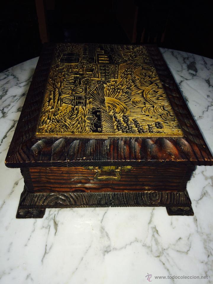Arte: ANTIGUA CAJA DE MADERA - Foto 4