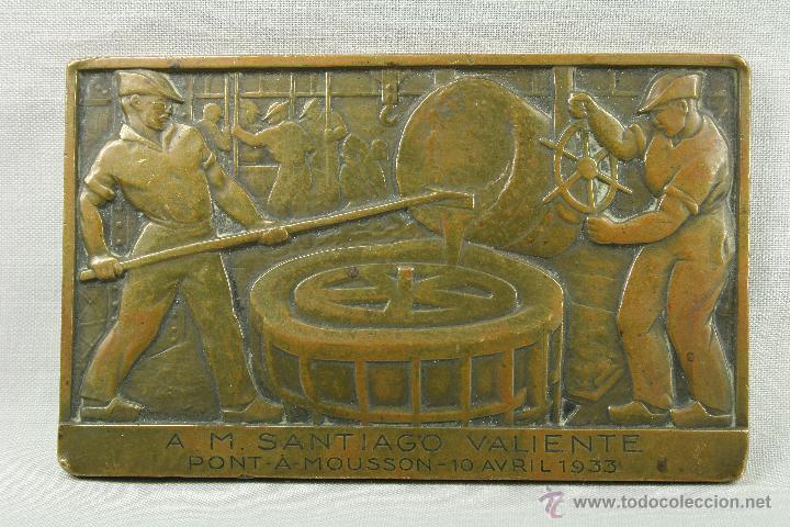 Arte: Placa de fundici&oacute;n. Bronce. 1933. - Foto 1