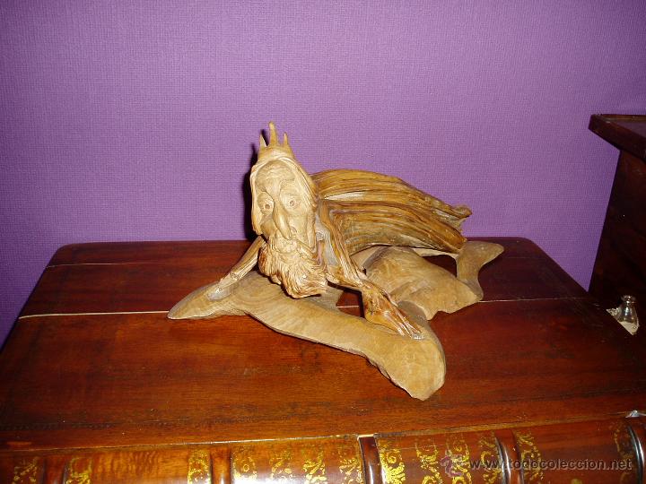Arte: Neptuno Talla en Madera - Foto 1