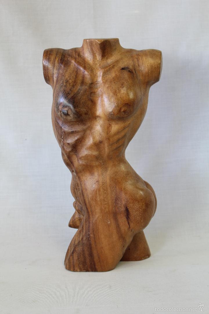 Arte: torso en madera tallada - Foto 3