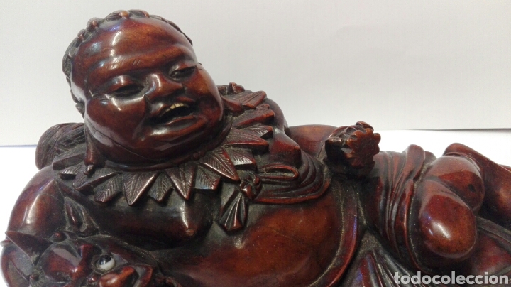 Arte: Buda de la suerte en madera de caoba - Foto 3